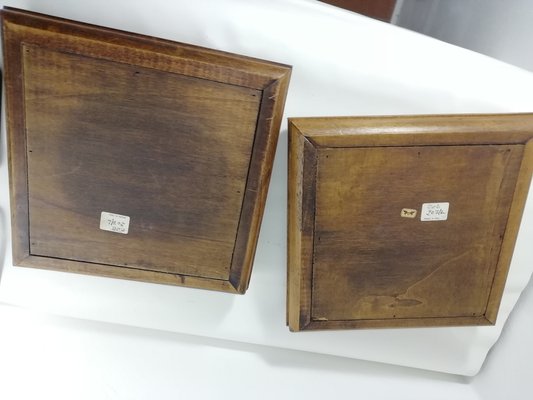 Brass and Wood Tidy Trays or Vide-Poches, 1950s, Set of 2-HNE-1421621