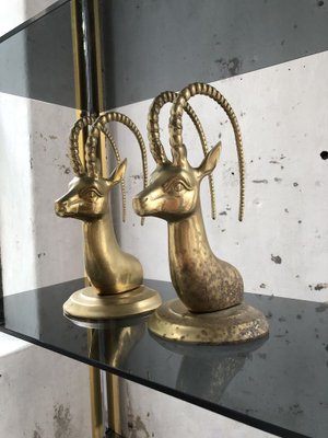 Brass Antelope Bookends, 1950s, Set of 2-LCU-689751