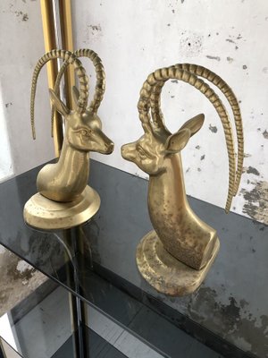 Brass Antelope Bookends, 1950s, Set of 2-LCU-689751