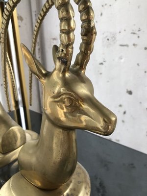 Brass Antelope Bookends, 1950s, Set of 2-LCU-689751