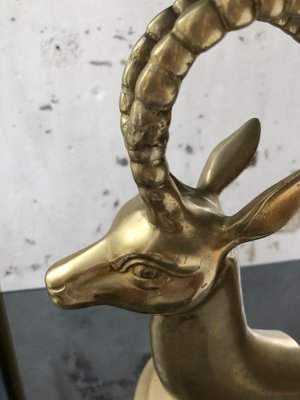 Brass Antelope Bookends, 1950s, Set of 2-LCU-689751