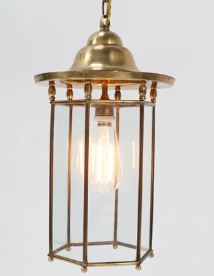 Brass Art Nouveau Lantern, 1900s-MY-1003353