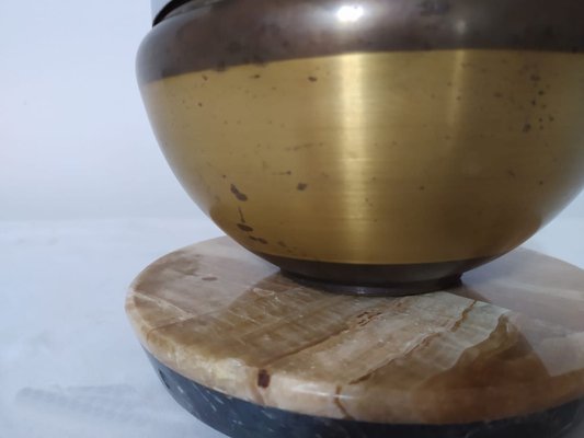 Brass Ashtray with Marble Base, 1960s-SNX-1368506