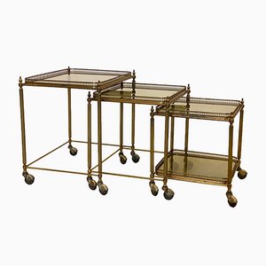 Brass Bar Carts, 1960s, Set of 3-NPC-1069049