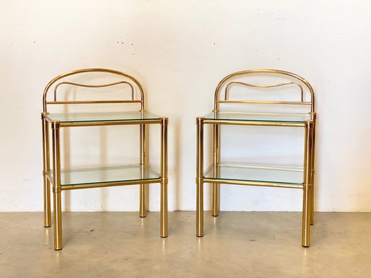 Brass Bedside Tables, 1980s, Set of 2-NPC-1180534