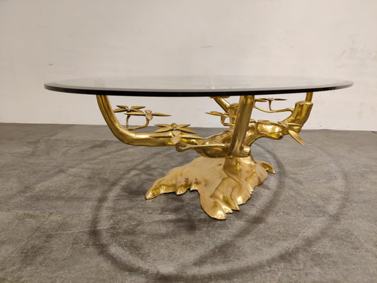 Brass Bonsai Coffee Table by Willy Daro, 1970s