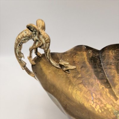 Brass Bowl with Dragon-Shaped Handles, 1890s-WK-1785610