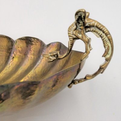 Brass Bowl with Dragon-Shaped Handles, 1890s-WK-1785610