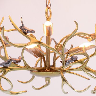 Brass Branches Chandelier by Willy Daro, 1970s-VT-731894