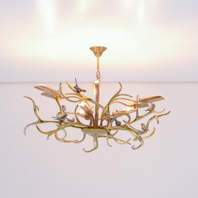 Brass Branches Chandelier by Willy Daro, 1970s-VT-731894