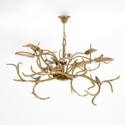 Brass Branches Chandelier by Willy Daro, 1970s-VT-731894