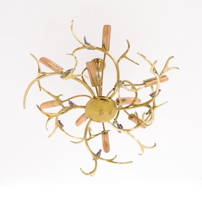 Brass Branches Chandelier by Willy Daro, 1970s-VT-731894