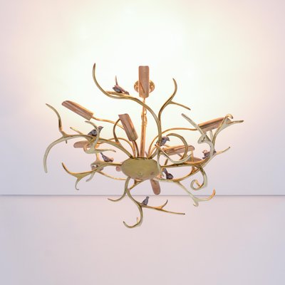 Brass Branches Chandelier by Willy Daro, 1970s-VT-731894