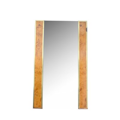 Brass & Briarwood Wall Mirror, 1970s-JQO-1124418