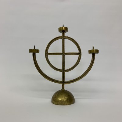 Brass Brutalist Candle Stick, 1960s-BGP-1189934