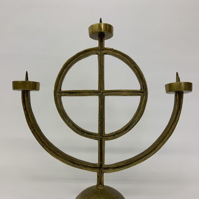 Brass Brutalist Candle Stick, 1960s-BGP-1189934