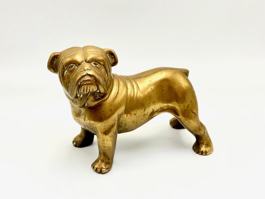 Brass Bulldog Paperweight or Statue, 1940s-ZCY-1779660