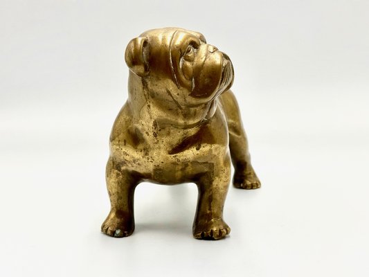 Brass Bulldog Paperweight or Statue, 1940s-ZCY-1779660