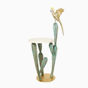 Brass Cactus and Parrot Console Table from Alain Chervet, 1989-YJA-1332875