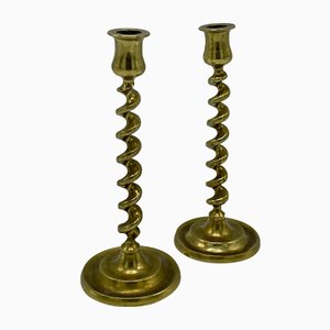 Brass Candle Holders, 1960s, Set of 2-XXA-1089863