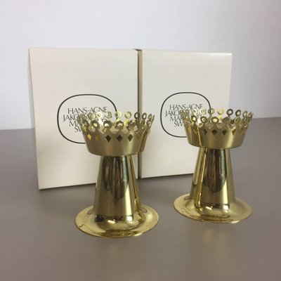 Brass Candleholder from Hans-Agne Jakobsson AB, Sweden, 1960s, Set of 2-QZ-1155439