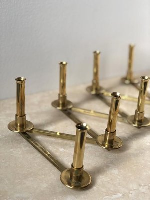 Brass Candleholder Margareta-Slingan by Lars Holmström for Arvika, 1950s-ARN-625785