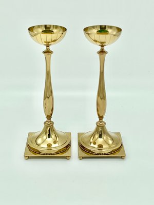 Brass Candleholders by Gunnar Ander for Ystad Metall, Sweden, Set of 2-ZQM-1269781