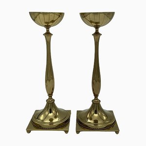 Brass Candleholders by Gunnar Ander for Ystad Metall, Sweden, Set of 2-ZQM-1269781