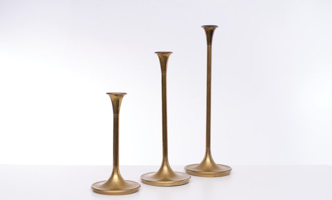 Brass Candleholders from Villeroy & Boch, Germany, 1982, Set of 3-GCG-1388473