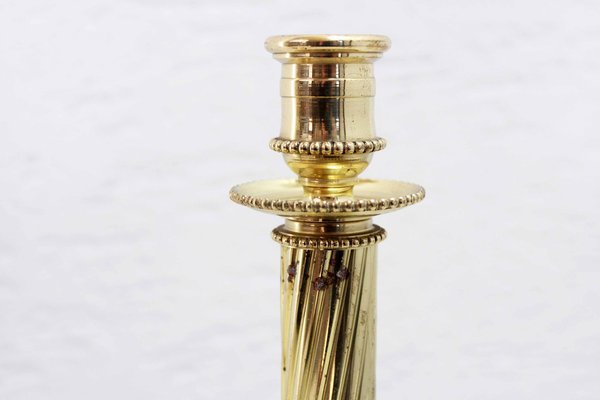 Brass Candlesticks from Lecellier Villedieu, Set of 2-BQF-1069043