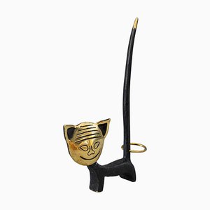 Brass Cat Ring Holder Attributed to Richard Rohac , 1950s-SPD-856188