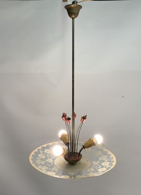 Brass Ceiling Lamp, 1950s-NUO-689823