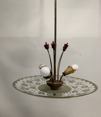 Brass Ceiling Lamp, 1950s-NUO-689823