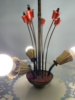 Brass Ceiling Lamp, 1950s-NUO-689823