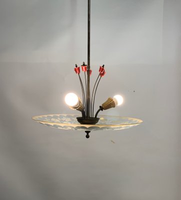 Brass Ceiling Lamp, 1950s-NUO-1785072