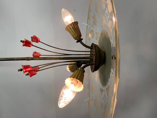 Brass Ceiling Lamp, 1950s-NUO-1785072