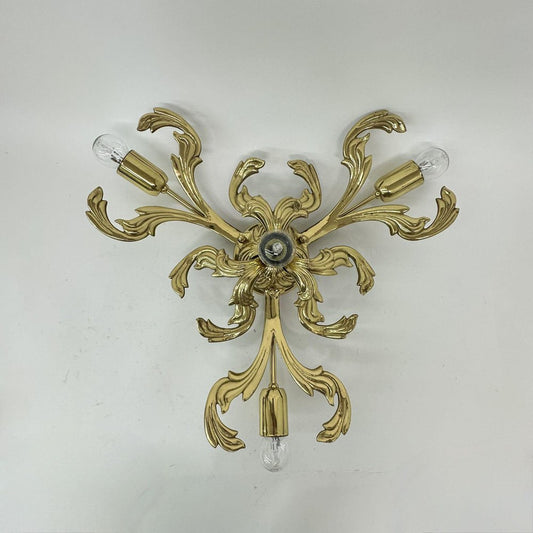 Brass Ceiling Lamp by C. S. Arte, Italy, 1970s