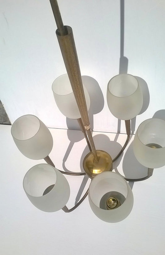 Brass Ceiling Lamp by Guglielmo Ulrich, 1940s