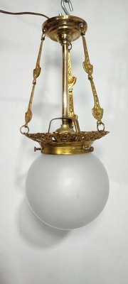 Brass Ceiling Lamp, Spain, 1950s-RGF-2021459