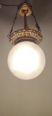 Brass Ceiling Lamp, Spain, 1950s-RGF-2021459