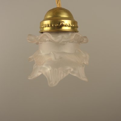 Brass Ceiling Lamp with Putto, France, 1910s-KDB-1754673