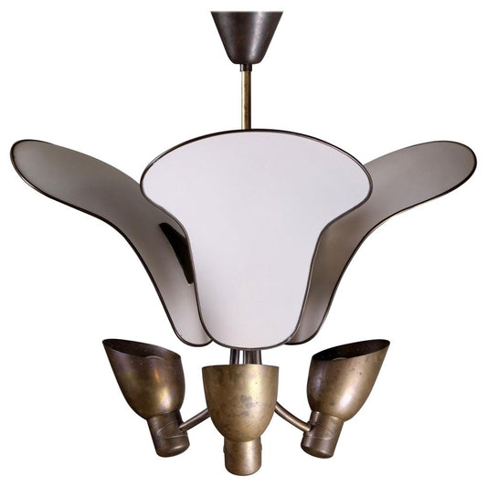 Brass Ceiling Light attributed to Carl-Axel Acking, 1940s