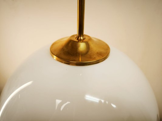 Brass Ceiling Light with Shiny White Sphere-QLH-2035893