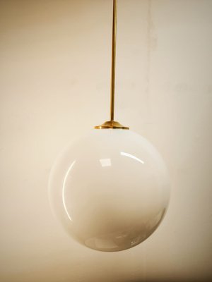 Brass Ceiling Light with Shiny White Sphere-QLH-2035893