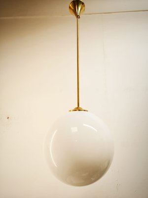 Brass Ceiling Light with Shiny White Sphere-QLH-2035893