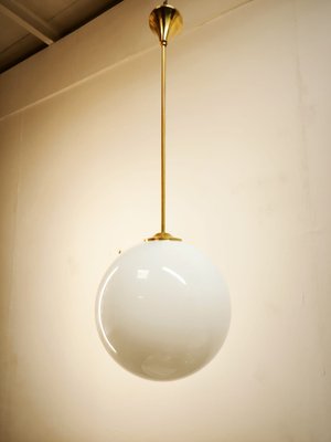 Brass Ceiling Light with Shiny White Sphere-QLH-2035893