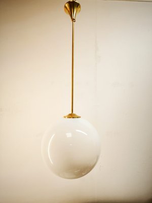 Brass Ceiling Light with Shiny White Sphere-QLH-2035893