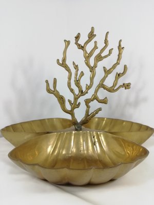 Brass Centerpieces in the Shape of Coral and Shells, 1950s-HNE-1343672