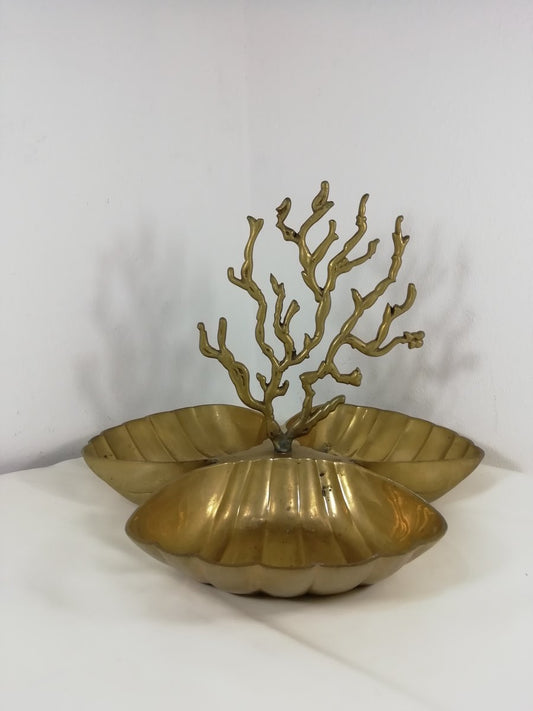 Brass Centerpieces in the Shape of Coral and Shells, 1950s