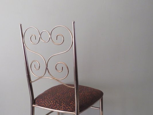 Brass Chair with New Upholstery, Italy, 1950s-UKG-1325747